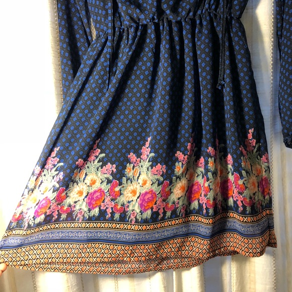 Mudd Navy Blue Mesh Dress with Slip - Picture 2 of 4